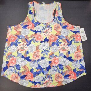 MARIKA Tank Top Women 3X Multicolor Floral Print Racerback Gym Loungewear Travel